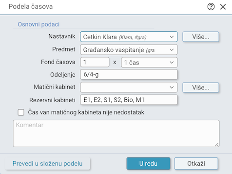 zasebne proširene podele