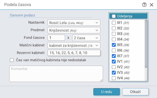 Podela časova